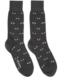 Chaussettes imprimées gris foncé Kenzo