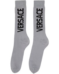 Chaussettes imprimées grises Versace