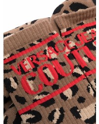 Chaussettes imprimées léopard marron VERSACE JEANS COUTURE