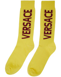 Chaussettes imprimées moutarde Versace