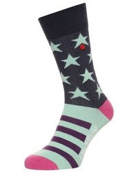 Chaussettes imprimées multicolores Unabux
