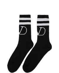 Chaussettes imprimées noires et blanches Valentino