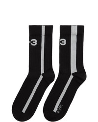 Chaussettes imprimées noires et blanches Y-3
