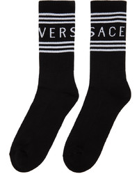 Chaussettes imprimées noires et blanches Versace