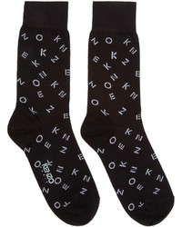 Chaussettes imprimées noires et blanches Kenzo