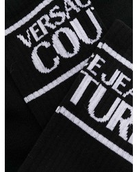 Chaussettes imprimées noires et blanches VERSACE JEANS COUTURE
