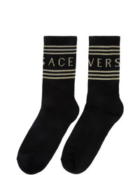 Chaussettes imprimées noires Versace