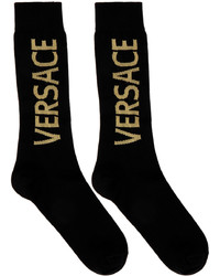 Chaussettes imprimées noires Versace