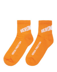 Chaussettes imprimées orange Heron Preston