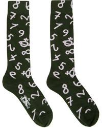 Chaussettes imprimées vert foncé Vivienne Westwood