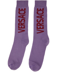 Chaussettes imprimées violet clair Versace
