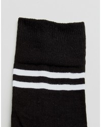 Chaussettes montantes à rayures horizontales noires Asos