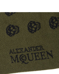 Chaussettes olive Alexander McQueen