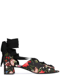 Chaussures à lacet à fleurs noires Erdem