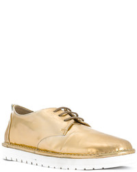 Chaussures à lacet en cuir dorées Marsèll