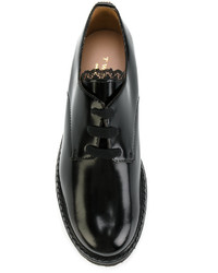 Chaussures à lacet en cuir épaisses noires Twin-Set