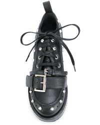 Chaussures à lacet en cuir épaisses noires No.21