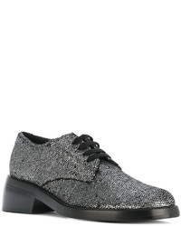 Chaussures à lacet en cuir gris foncé Ann Demeulemeester