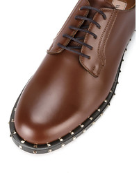 Chaussures à lacet en cuir marron Valentino