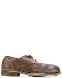Chaussures à lacet en cuir marron Guidi