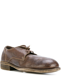 Chaussures à lacet en cuir marron Guidi