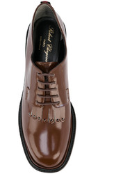 Chaussures à lacet en cuir marron Robert Clergerie