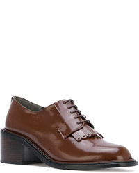 Chaussures à lacet en cuir marron Robert Clergerie
