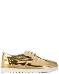 Chaussures à lacet en dentelle dorées Marsèll