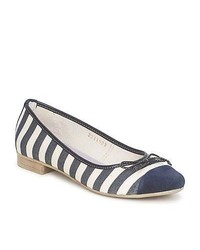 Chaussures à rayures horizontales bleu marine et blanc