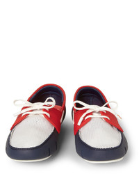 Chaussures bateau blanc et rouge et bleu marine Swims