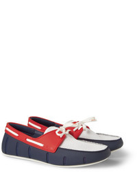 Chaussures bateau blanc et rouge et bleu marine Swims