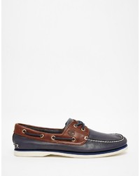 Chaussures bateau en cuir bleu marine Timberland