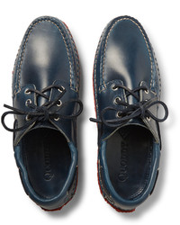 Chaussures bateau en cuir bleues Quoddy