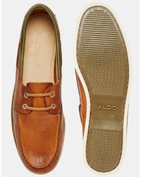 Chaussures bateau en cuir marron Aldo