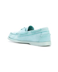 Chaussures bateau en daim bleu clair Sebago