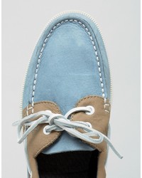 Chaussures bateau en daim bleu clair Sperry