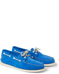 Chaussures bateau en daim bleues Sperry