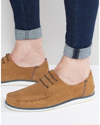 Chaussures bateau en daim marron clair Asos