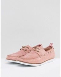 Chaussures bateau en daim roses Asos