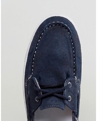Chaussures bateau en toile bleu marine Armani Jeans