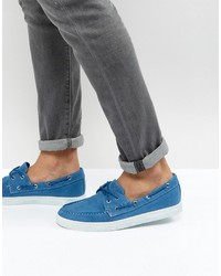 Chaussures bateau en toile bleues Armani Jeans