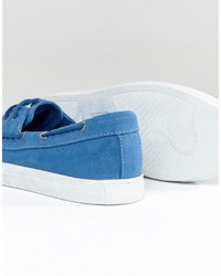 Chaussures bateau en toile bleues Armani Jeans
