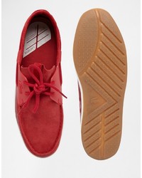 Chaussures bateau rouges Lacoste
