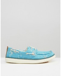 Chaussures bateau turquoise Timberland
