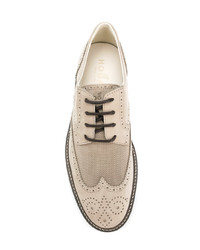 Chaussures brogues en cuir beiges Hogan