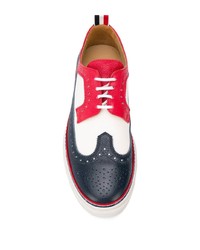 Chaussures brogues en cuir blanc et rouge et bleu marine Thom Browne