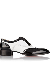 Chaussures brogues en cuir blanches et noires Christian Louboutin