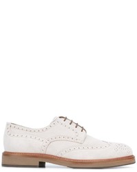 Chaussures brogues en cuir blanches Brunello Cucinelli