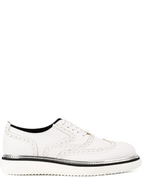 Chaussures brogues en cuir blanches Bruno Bordese