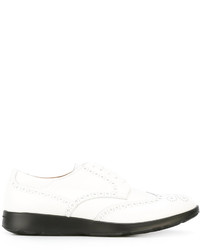Chaussures brogues en cuir blanches Fratelli Rossetti